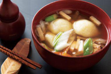 写真:豆っこ汁調理方法3:お椀によそって完成
